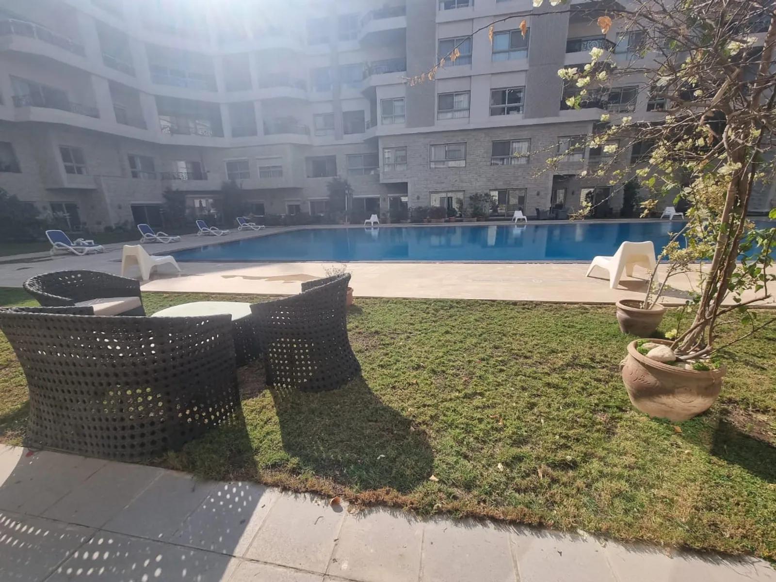 ULTRA MODERN GROUND FLOOR WITH SHARED SWIMMING POOL FOR RENT IN SARAYAT EL MAADI CAIRO EGYPT - #5651 - Modern furnished