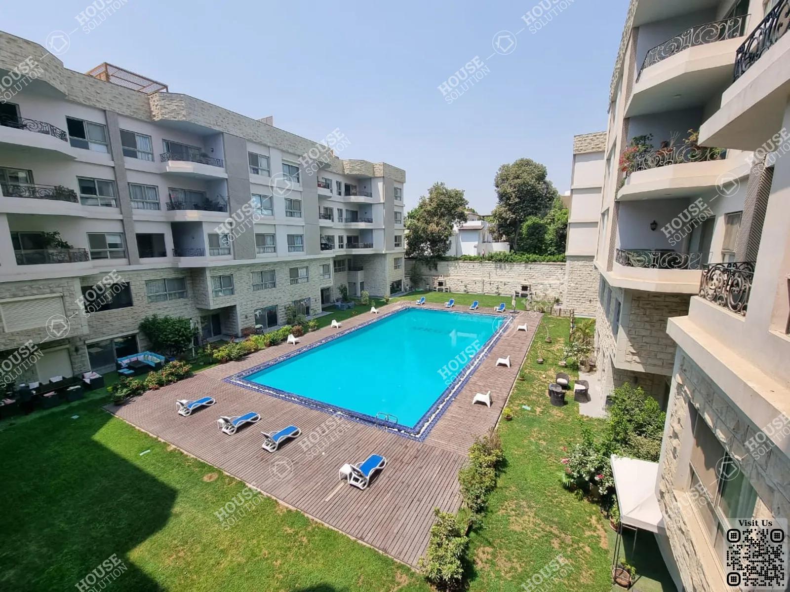 SHARED SWIMMING POOL  @ Apartments For Rent In Maadi Maadi Sarayat Area: 350 m² consists of 3 Bedrooms 4 Bathrooms Furnished 5 stars #4897-1